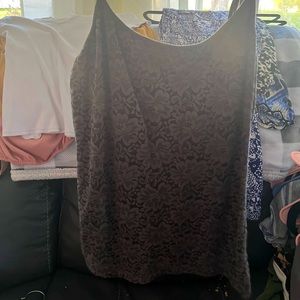 Aeropostale Gray Floral Tank Top